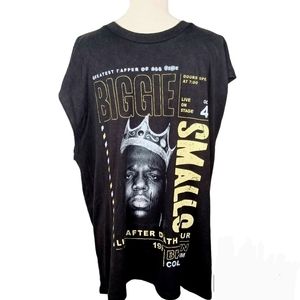 Notorious BIG Sleeveless Tee NEW XL Faded Black -Biggie Smalls Graphic Print